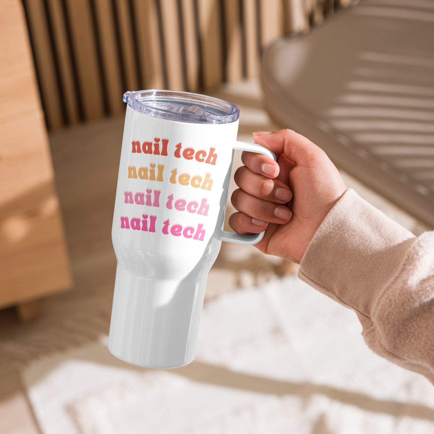 "Nail Tech" Travel mug with a handle