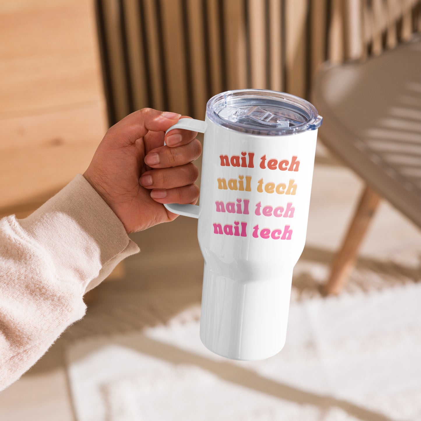 "Nail Tech" Travel mug with a handle