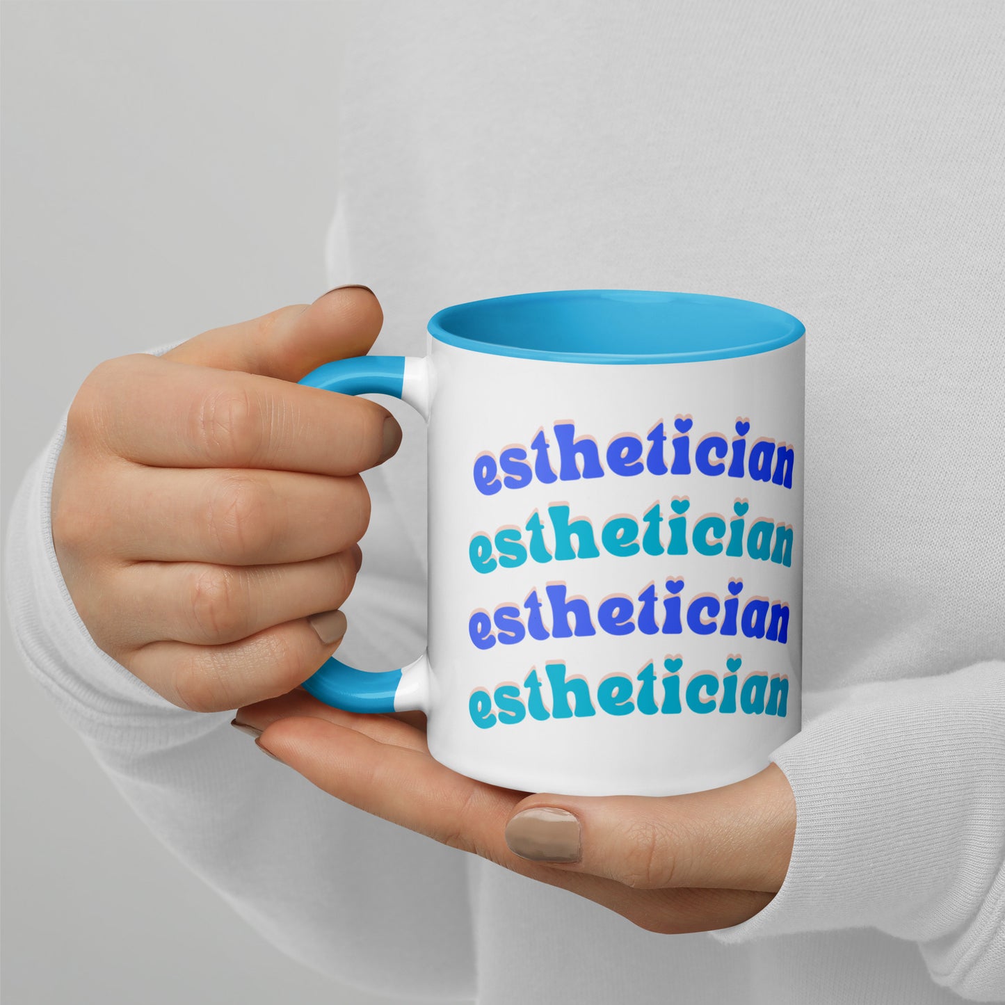 "Esthetician" Mug with Blue Color Inside