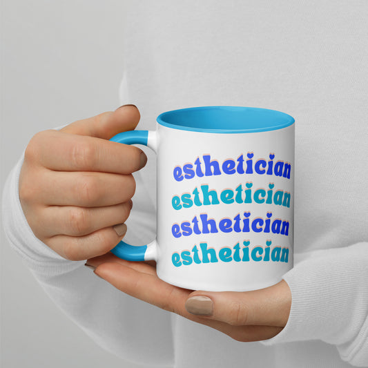 "Esthetician" Mug with Blue Color Inside