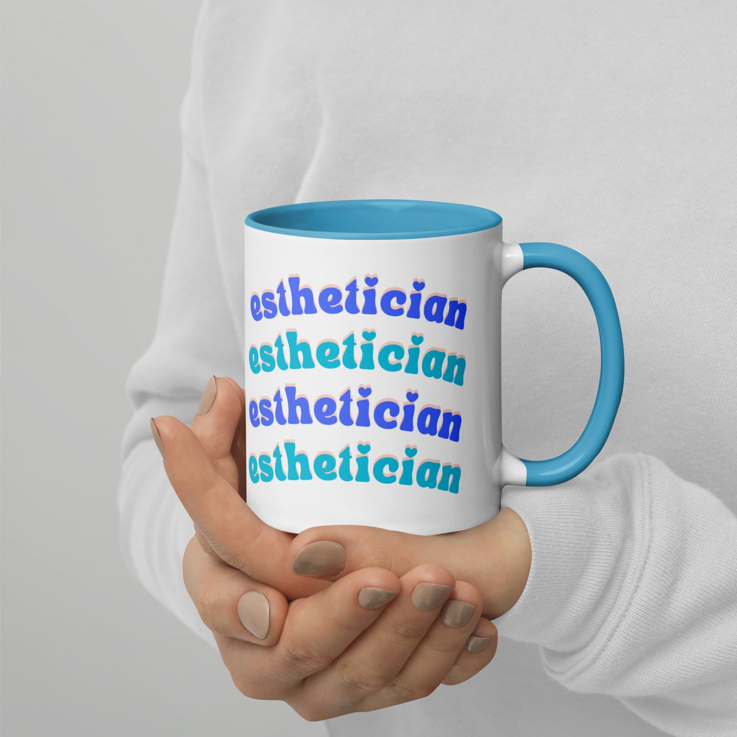 "Esthetician" Mug with Blue Color Inside