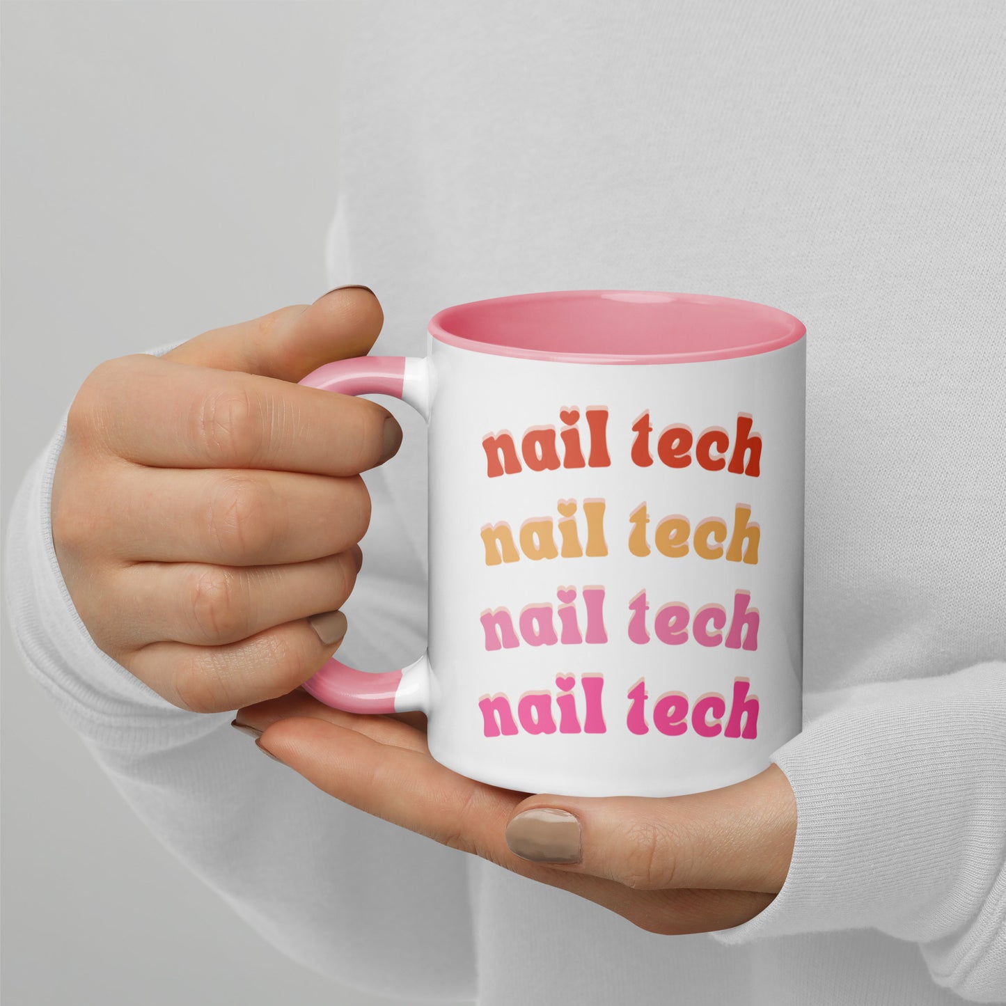 "Nail Tech" Mug with Color Inside