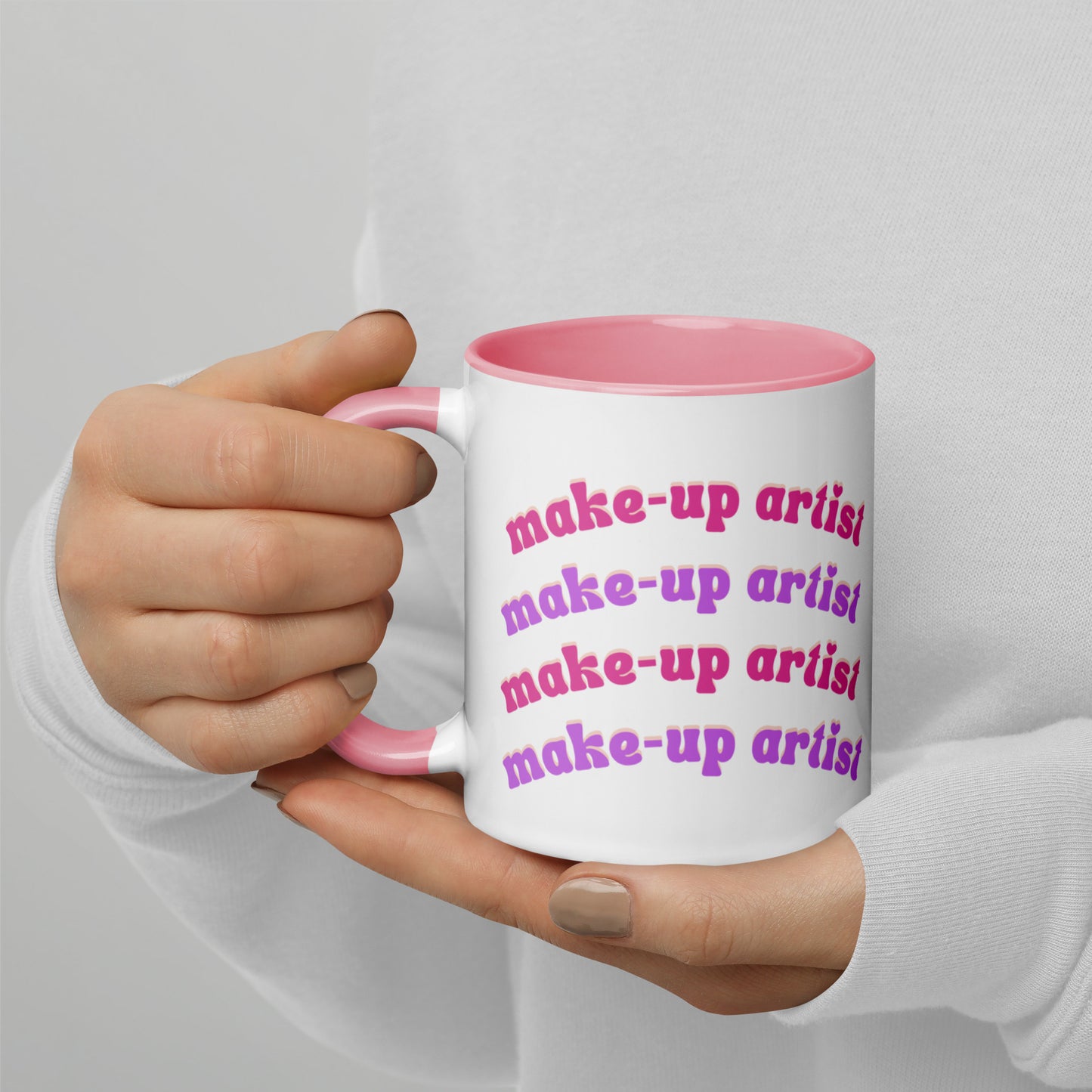 "Make-Up Artist" Mug with Pink Color Inside