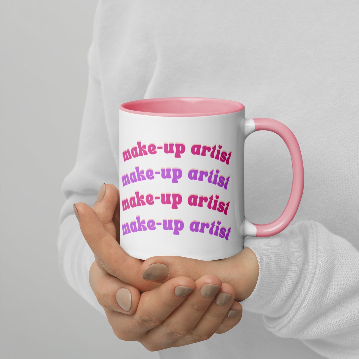 "Make-Up Artist" Mug with Pink Color Inside